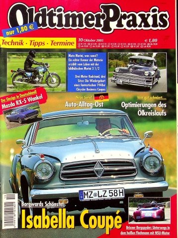 Deckblatt Oldtimer Praxis (10/2005)